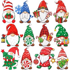 Seajan 200 Pcs Christmas Gnome Cutouts with 400 Glue Point Dots Xmas Bulletin Board Decorations Winter Classroom School Holiday Party Decorations for Wall Window Blackboard