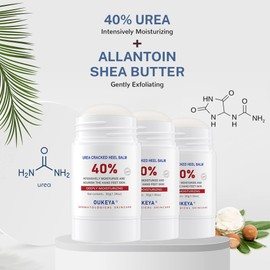 OUKEYA Urea Cream Stick 40%, Foot, Hand & Body Cream for Very Dry, Cracked, Rough Skin on Heels, Knees & Elbows (1.06 Ounce (Pack of 3))