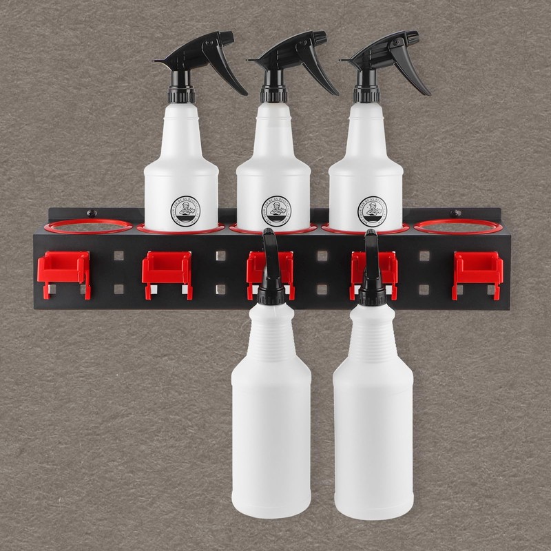 MOLIGOU 2 Pcs Spray Bottle Storage Rack, Wall Mount Bottle