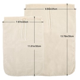 3 Pack Cotton Nut Milk Bags Fine Mesh Reusable Cheese Cloth Food Yogurt Strainer Cheesecloth Bag Cold Brew Bags for Cheese Making Coffee Straining Juice Juicing