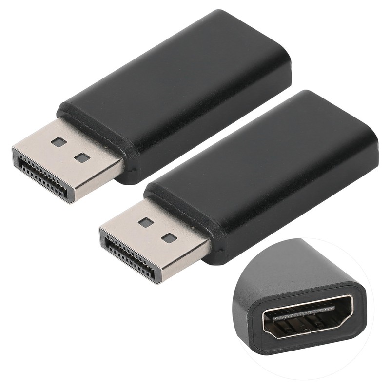2Pcs DP Male to HDMI Female Adapter Converter Transformer for