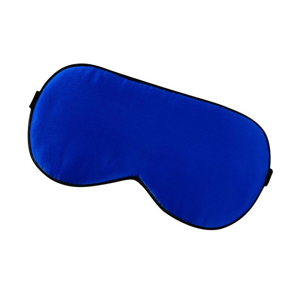 Vtrem Silk Sleep Mask for Sleeping Double Layer Comfortable & Super Soft Eye Mask With Adjustable Elastic Strap Works With Every Nap Position, Blindfold, Blocks 100% Light (Sapphire)