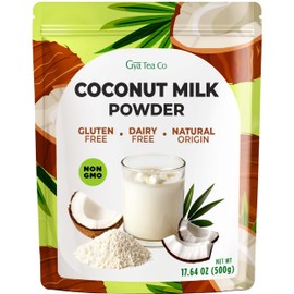 Gya Tea Co Coconut Milk Powder (17.64 Oz) - 100% Pure Natural Dry Milk Powder for Baking, Coffee, Tea & Smoothies - Non-GMO, Dairy-Free, Gluten-Free, Unsweetened