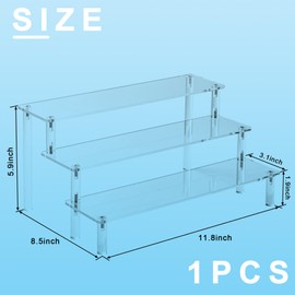 Acrylic Risers Display Stands, 3 Tier Perfume Organizer Display Shelf & Versatile Cupcake Stand Holder, Display Risers for Figures, Dessert Shelves for Party for Decoration and Organizer
