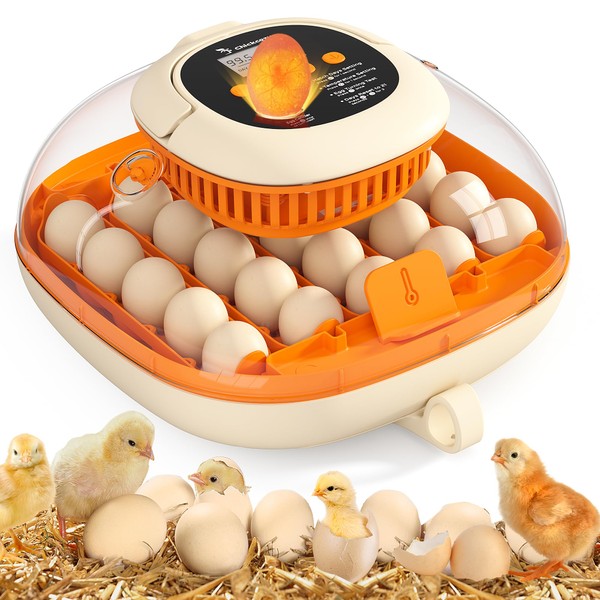 [2024 Upgrade] 25 Egg Incubator, Automatic Egg Turner with Thermometer
