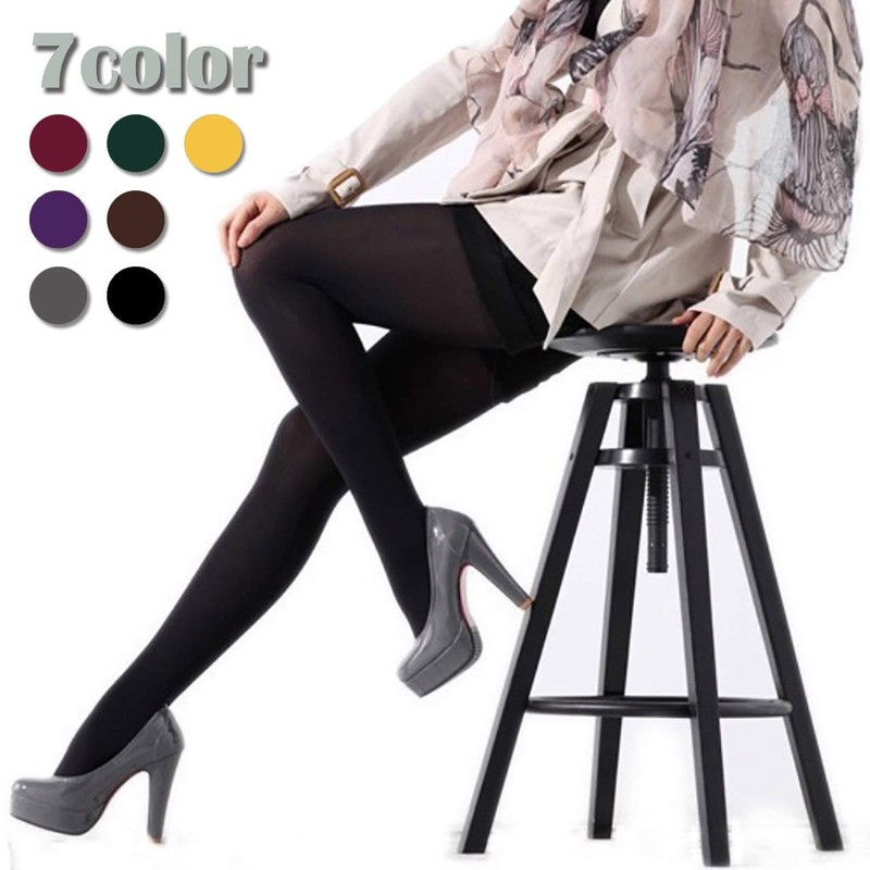 CHROME CRANE Women's Colorful Simple Tights 120 Denier Solid Stretch
