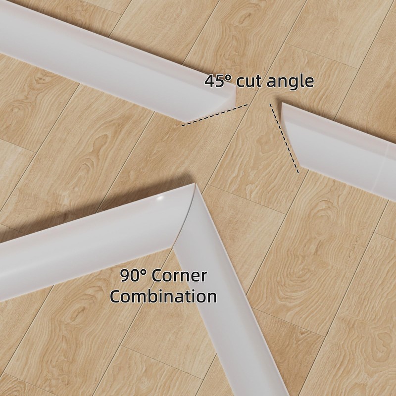 39.2' Flexible Quarter Round Molding, Peel and Stick Shoe Molding