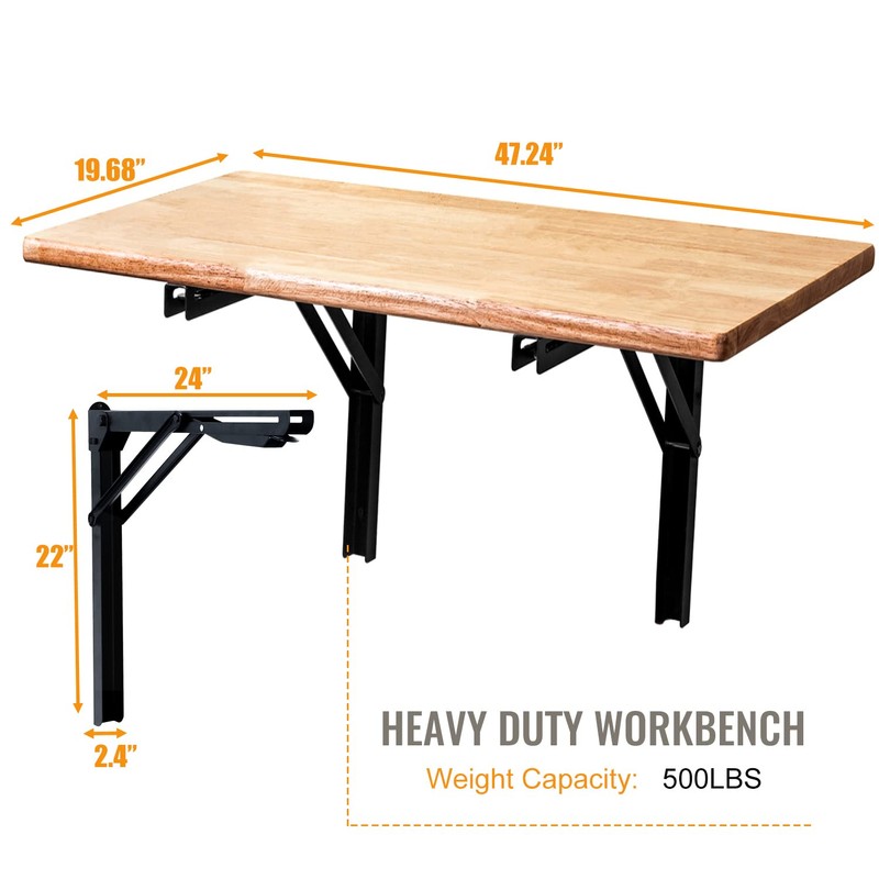 Wallmaster Wall Mounted Folding Workbench Heavy Duty Fold Down Table