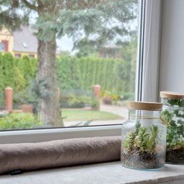 4L Textil Draught Excluder Brown Draught Excluder Wind Stopper for Doors and Windows Draught Stopper for Door Snake Door Roller 70 cm 80 cm 90 cm 100 cm 150 cm (Velvet 03, 70 cm)