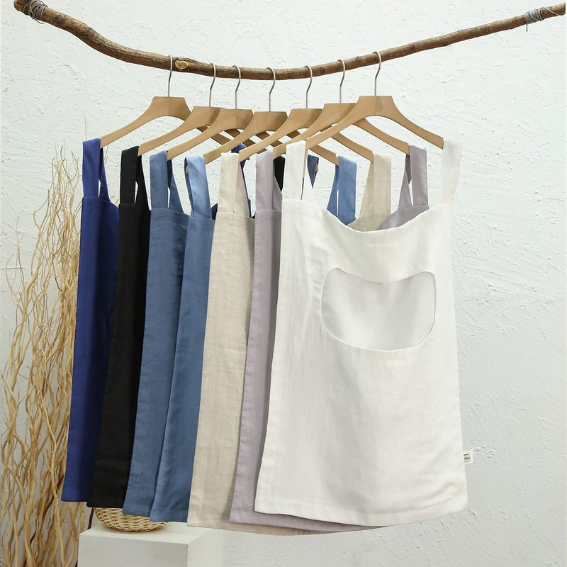 Amazhiyu Hanging Laundry Hamper, 100% Linen Multi Use Door Hanging