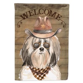 Caroline's Treasures CK6362GF Shih Tzu #2 Country Dog Garden Flag Mailbox Flag Decorative Yard Flag Banner Outside Patio Artwork Yard Flower Beds, Garden Size, Multicolor