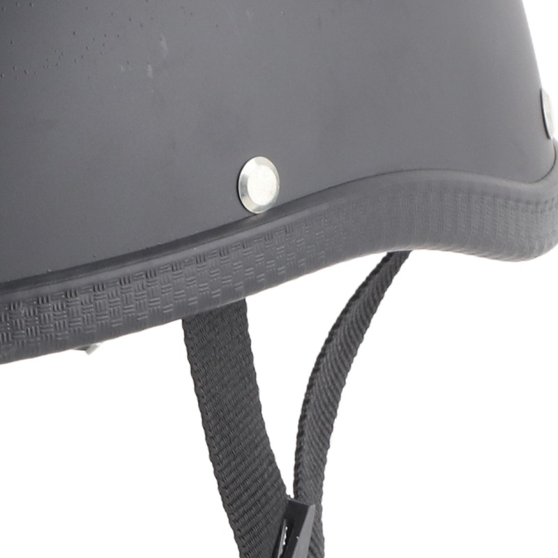 Motorcycle Low Profile Half Face Helmet Skull Cap Matte Black