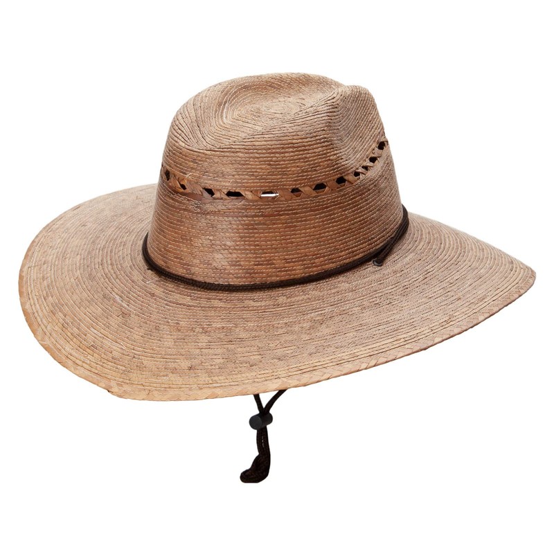 Fedora 4 in Large Brim Palm Braid Hat - Dk