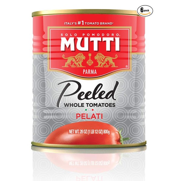 Mutti â 28 oz. 6 Pack of Whole Peeled Tomatoes (Pelati), from Italyâs #1 Tomato Brand. Adds fresh taste to recipes calling for Whole Peeled Tomatoes.