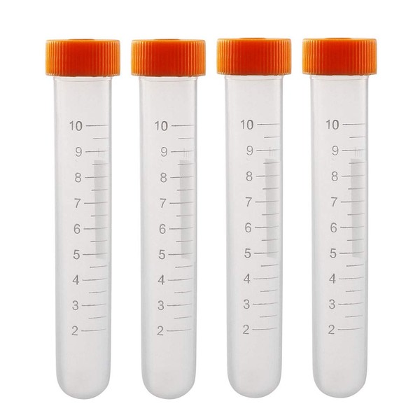 sourcing map 10 Pcs 10ml Plastic Centrifuge Tubes with Screw-on