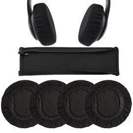 4 x headphone ear pads + 1 x headphone replacement strap, ear pad covers, replacement headband cover protection, stretchy washable headphone covers, compatible with Sony headphones