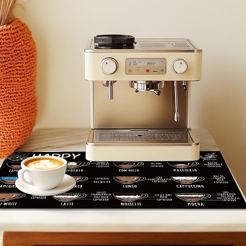 ORIGACH Coffee Dish Drying Mat Absorbent Coffee Bar Mat for