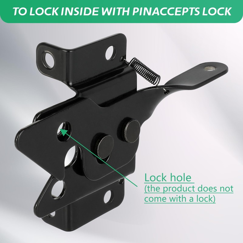 Wmebee 5-1/2" Mini Self-Locking Gate Latch for Wooden Fence,(Door Gap