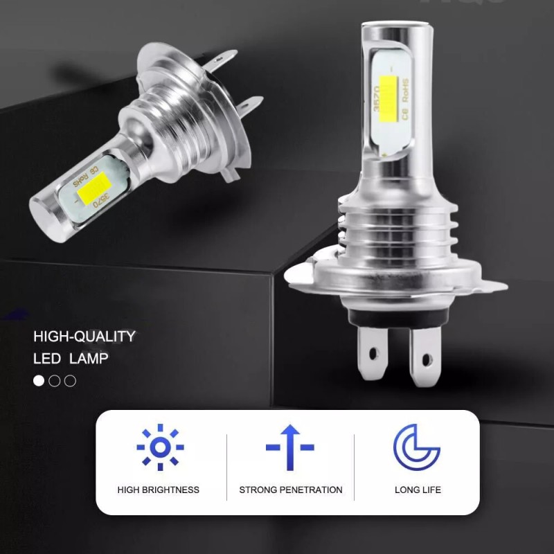 AUIMSOCO H7 2X LED Headlights High Low Bulbs Fanless Plug