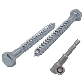 (Pack of 50) DIN 571 Galvanised Steel Hexagon Wood Screws M5 x 50 mm Rail Screws Hex Bolt Lag Screw Hex Head (50, M5 x 50 mm)