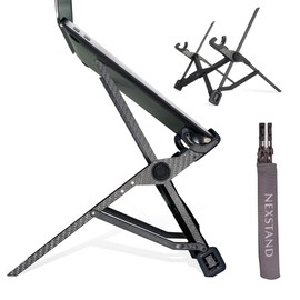 NEXSTAND K1 Laptop Stand, Carbon Fiber Foldable Portable Desktop Laptop Holder, 7 Levels Height Adjustable Ergonomic Laptop Riser for Desk, MacBook, Notebook