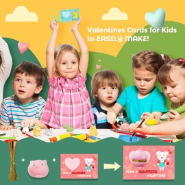 30 Packs Valentine's Day Cards with Mochi Squishy Toys, Mini Kawaii Stress Relief Squishy Toys Sets for Kids, Valentine's Day School Classroom Prizes, Valentine Exchange Gift