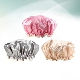 WOONEKY Lightweight Compact Waterproof Shower Cap for Women Stylish Bath Hat Great for Travel Spa Use