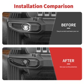 SQQP Front Fog Light Fog Lamp Covers Compatible with 2018-2026 Jeep Wrangler JL JLU & Gladiator JT(Carbon Fiber)