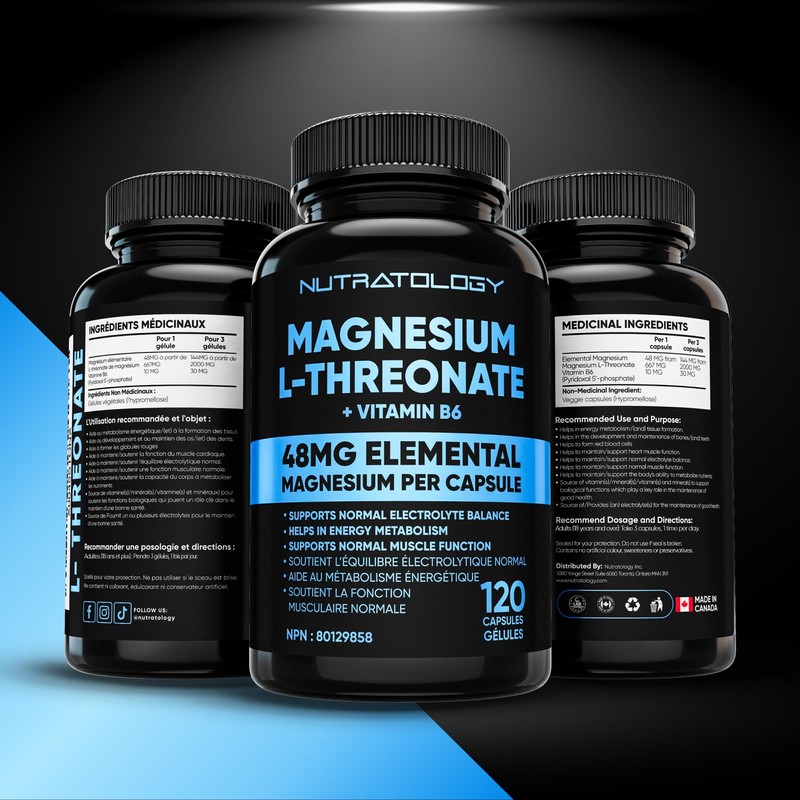 Magnesium L-Threonate + Vitamin B6 - Formulated To Help Support