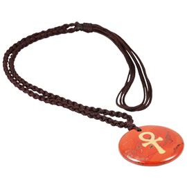 mookaitedecor Red Jasper Crystal Necklace Egyptian Ankh Necklace for Men Women, Cross of Life Stone Necklace Protection Amulet Good Luck Healing Crystal Necklace Jewellery Wiccan Witch Necklace Gift