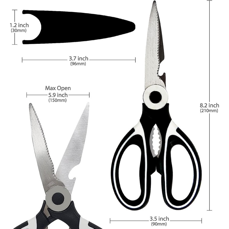 GGOMI [2-Pack] Heavy Duty Multi-Purpose Kitchen Shears with Sheath for