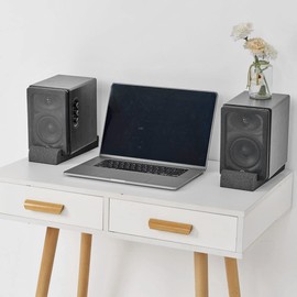 Locisne 2 Pack Studio Monitor Isolation Speaker Pads Acoustic Studio Desktop Stands Acoustical Foam for Most 3"-10" Speakers Stands,30 * 10 * 4.5cm
