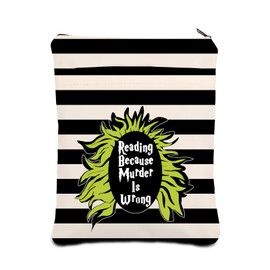 CMNIM Horror Movie Merch Gift Be-tlejuice Character Book Sleeve Reading Because Murder is Wrong Book Protector for Fan (B-tlejuice BS)