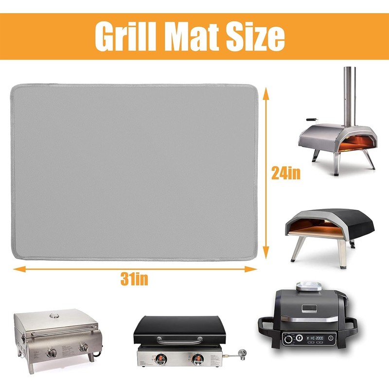24 x 31 in Heat Resistant Grill Mats for Outdoor