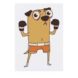 Azeeda 'Hund Boxer stehend' Temporäres Tattoo - Hautfreundlicher & Ungiftiger Abziehbild · Wasserfest (TO00085089)