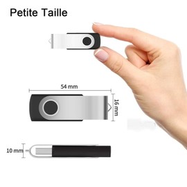 1GB USB Flash Drive 10pcs USB 2.0 Flash Drive Memory Stick Flash Drive Memory Rotating for Laptop/PC/Car (Black)