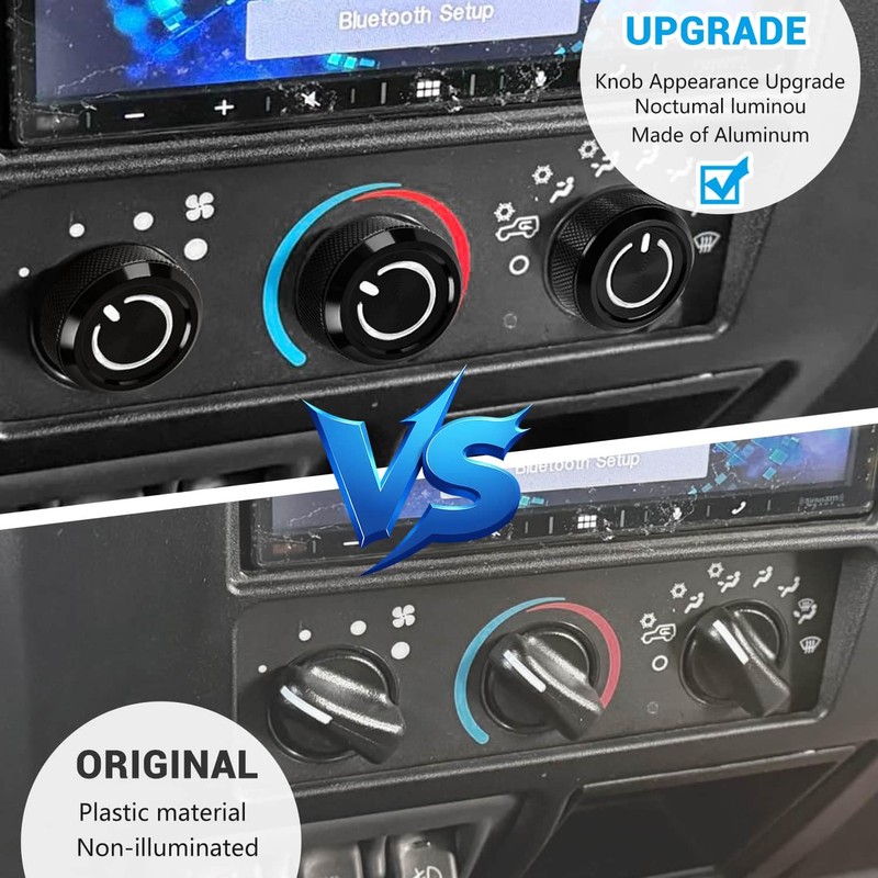 Xomzema 3Pcs Upgraded Control Switch Knob for Jeep Wrangler 1999-2006,Air