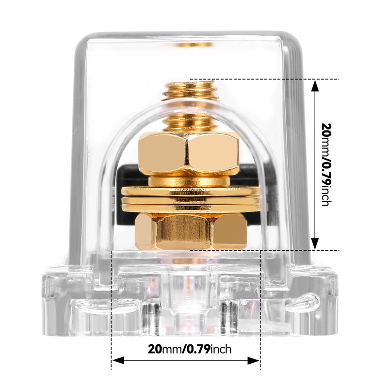 TopstrongGear Solid Brass 0/2/4 Gauge 300Amp ANL Fuse Holder with