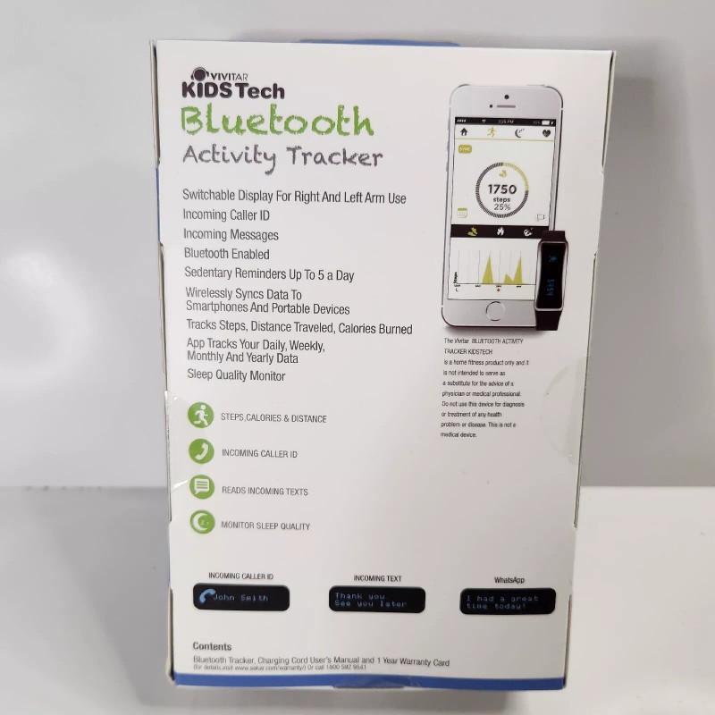 Vivitar KidsTech Bluetooth Activity Tracker Watch Calories Distance Step Sleep