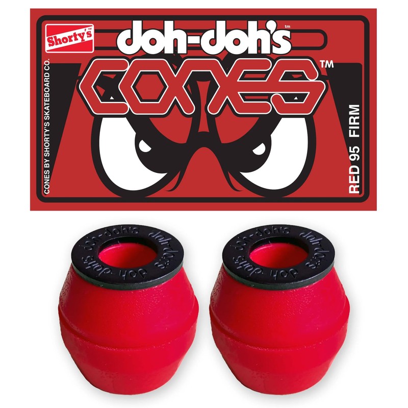 Shorty's Skateboard Bushings Doh Doh's Cones 95A Red Firm