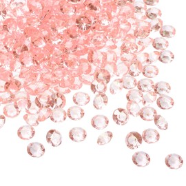 PATIKIL 1000 Pieces Acrylic Diamonds Vase Fillers Plastic 10mm Fake Crystals Gems Wedding Table Scattering Diamond for Wedding Decor Bridal Shower Party Photography Props, Rose Gold
