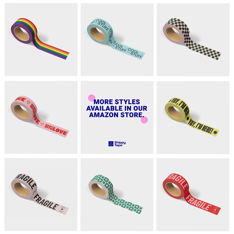 Rainbow Packing and Shipping Tape, Decorative Cute Fun Printed Packaging