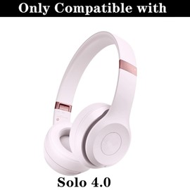 YunYiYi Solo 4 Earpads Covers Compatible with Beats Solo 4 Wireless Bluetooth On-Ear Headphones Protein Leather Ear Cushions Earmuffs (Pink)