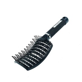 Zabolight Vent Hair Brush Vented Detangling Hair Brush for Thick Long Curly Hair, Curved Fast Blow Drying Brush for Women & Men (Black)