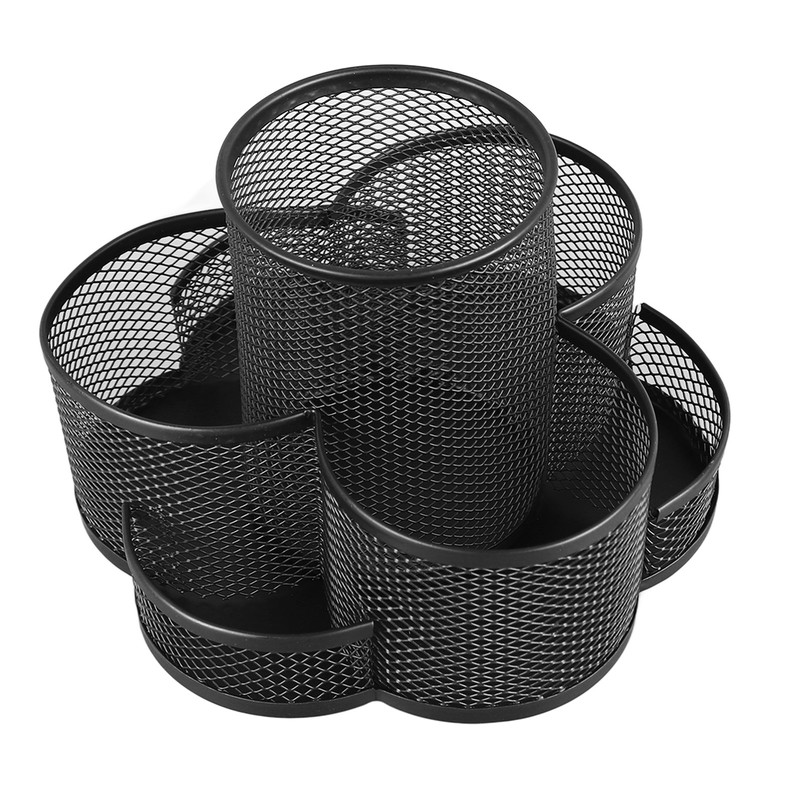 Mesh Desk Organizer 7 Compartments 360 Degree Rotating Multifunctional Pen