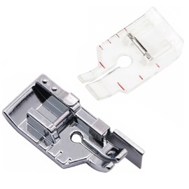 1/4'' (Quarter Inch) Quilting Patchwork Presser Foot with Edge Guide and Clear View 1/4" Presser Foot for All Low Shank Snap-On Singer, Brother, Babylock, Janome, Kenmore