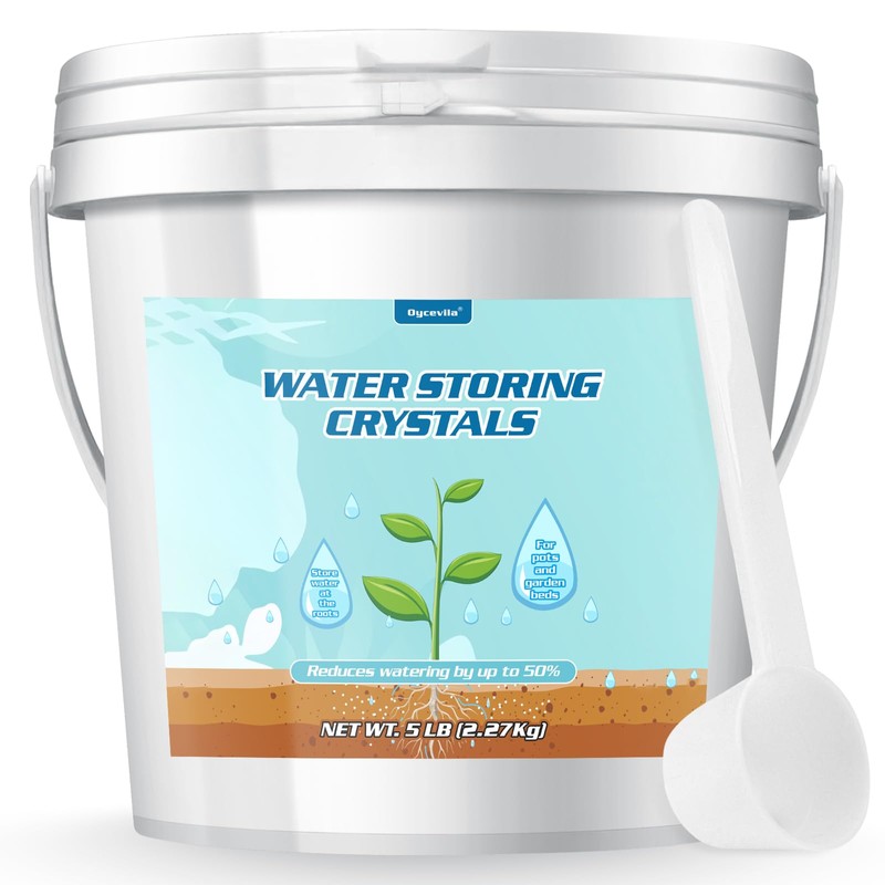 5LB Water Storing Crystals for Plants with Spoon, Water Gel