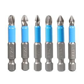 Bonsicoky 50mm Magnetic Anti-Slip Drill Bits Set, Phillips Screwdriver Bits for Impact Driver Power Tool(PH1, PH2, PH3, PZ1, PZ2, PZ3)