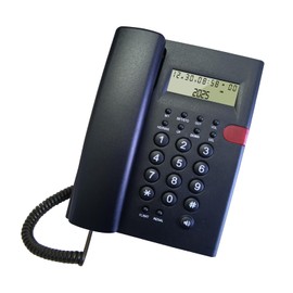 CHUCI Teléfono Alámbrico De Casa,10 Llaves Digitales y 10 Indirectas, 2 Niveles de Timbre, con Identificador de Llamadas, Señal Luminosa y Manos Libres, para el hogar/Hotel/Oficina (Negro)