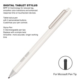 MPP2.0 Stylus Pen 4096 Levels Tilt Pressure Sensitivity with 4 Interchangeable Nibs, Compatible with Smart Phone and Other Tablets (Silver)
